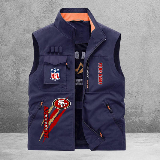 San Francisco 49ers New Personalized Multi-Pockets Vest AZBTMPV000167