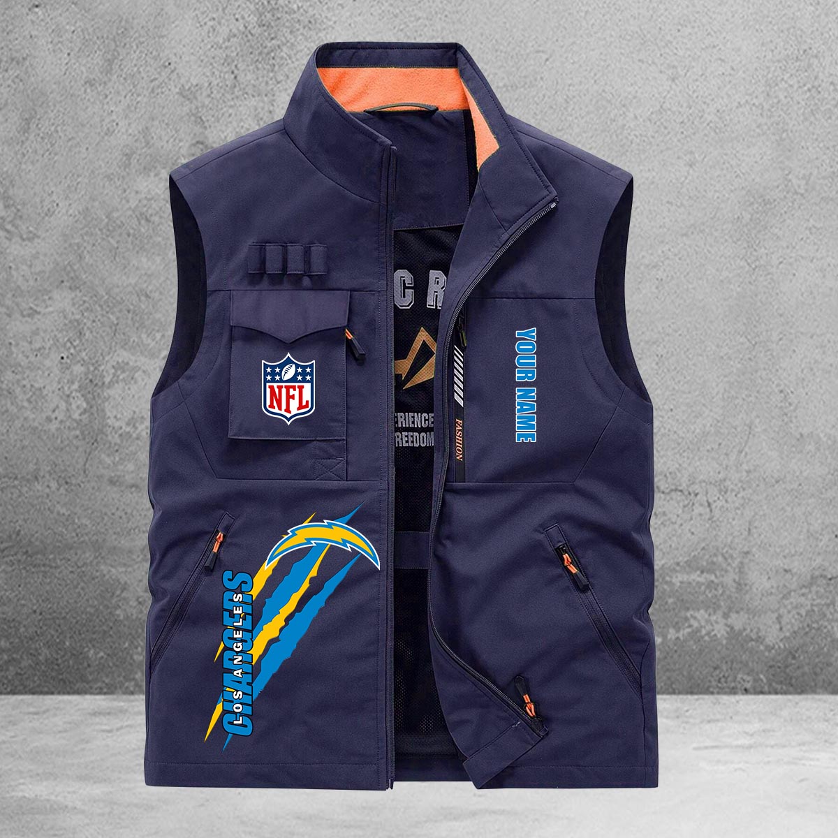 Los Angeles Chargers New Personalized Multi-Pockets Vest AZBTMPV000169