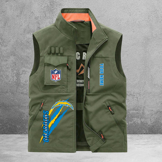 Los Angeles Chargers New Personalized Multi-Pockets Vest AZBTMPV000169