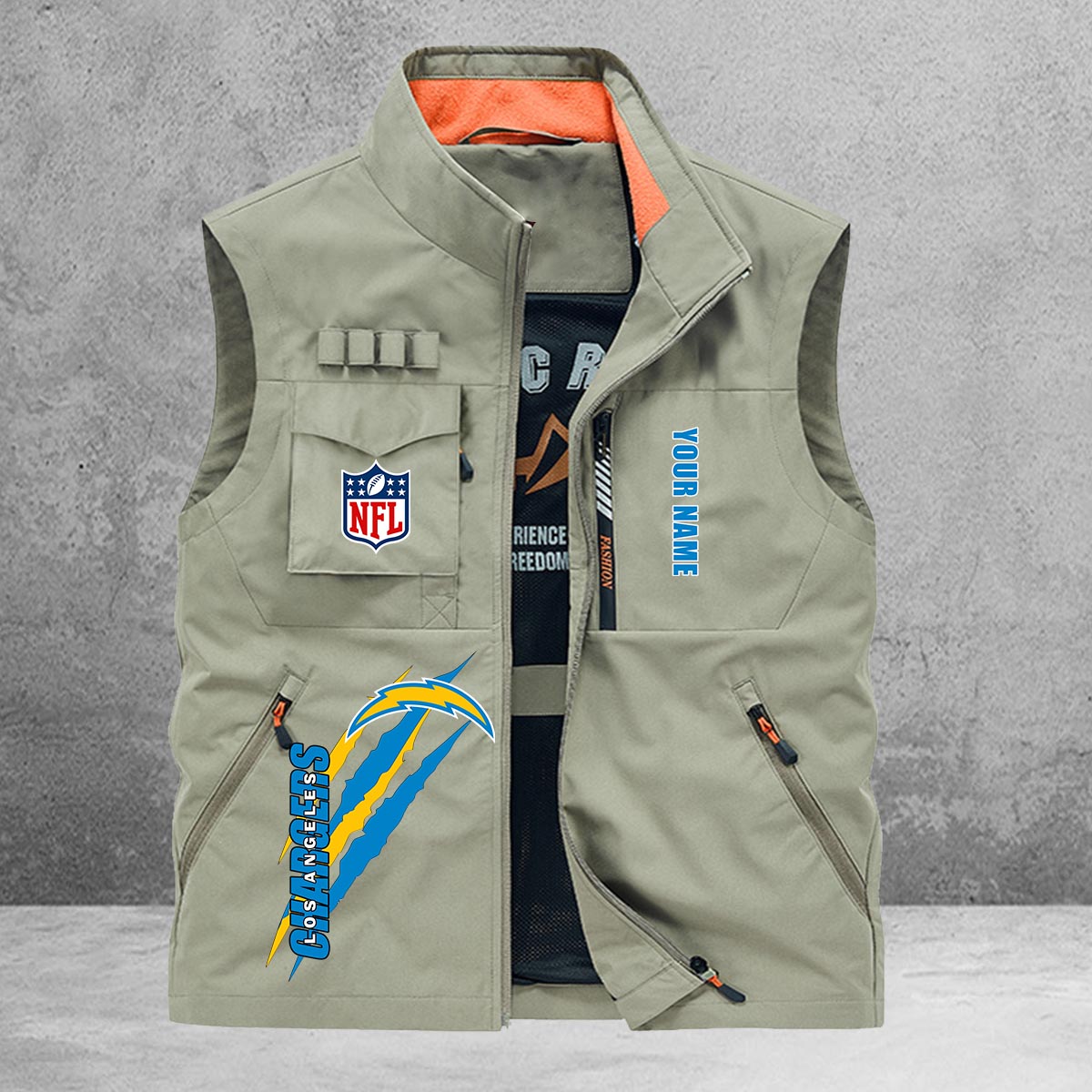Los Angeles Chargers New Personalized Multi-Pockets Vest AZBTMPV000169