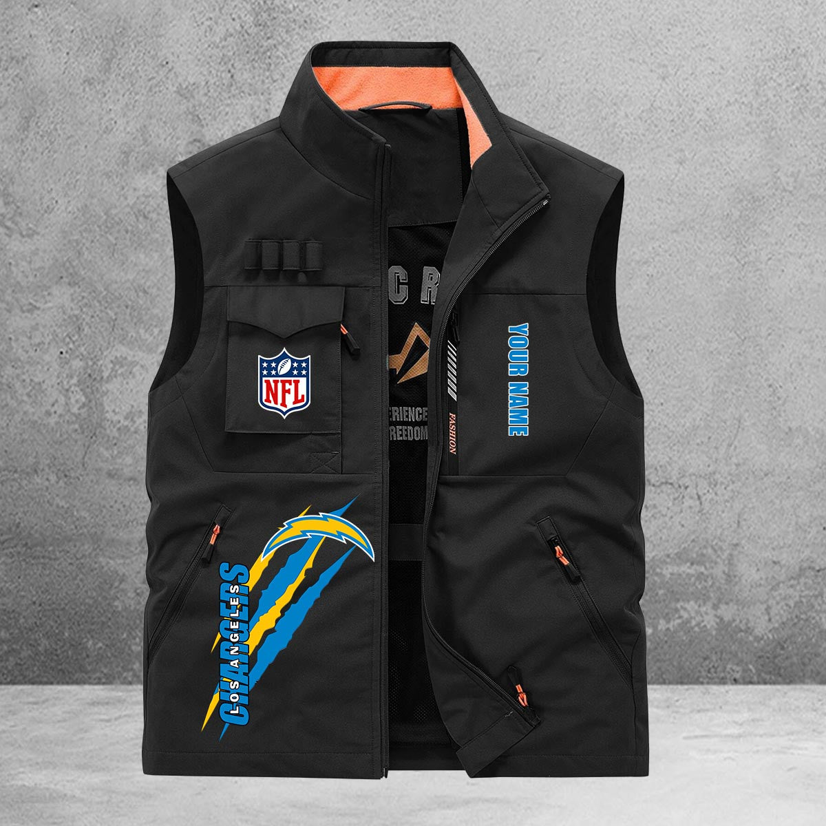 Los Angeles Chargers New Personalized Multi-Pockets Vest AZBTMPV000169