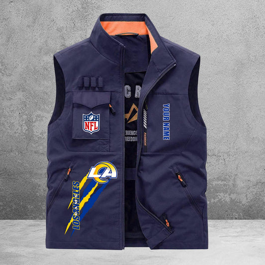 Los Angeles Rams New Personalized Multi-Pockets Vest AZBTMPV000138