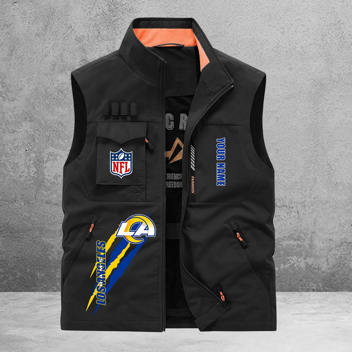 Los Angeles Rams New Personalized Multi-Pockets Vest AZBTMPV000138