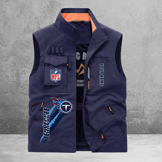 Tennessee Titans New Personalized Multi-Pockets Vest AZBTMPV000142