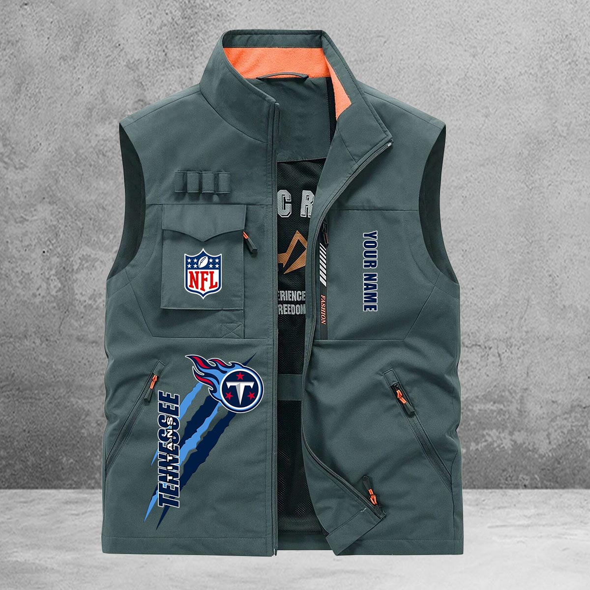 Tennessee Titans New Personalized Multi-Pockets Vest AZBTMPV000142
