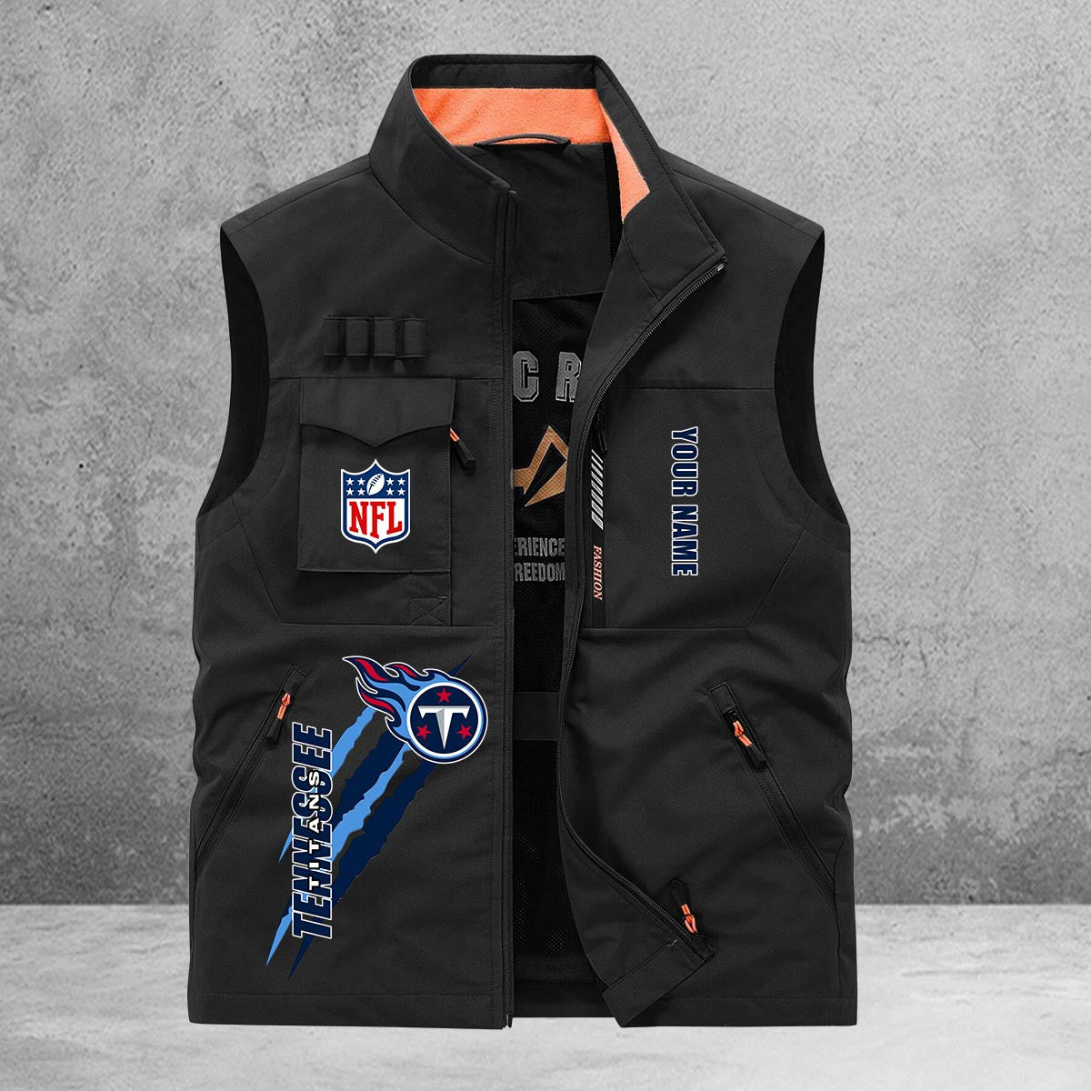 Tennessee Titans New Personalized Multi-Pockets Vest AZBTMPV000142