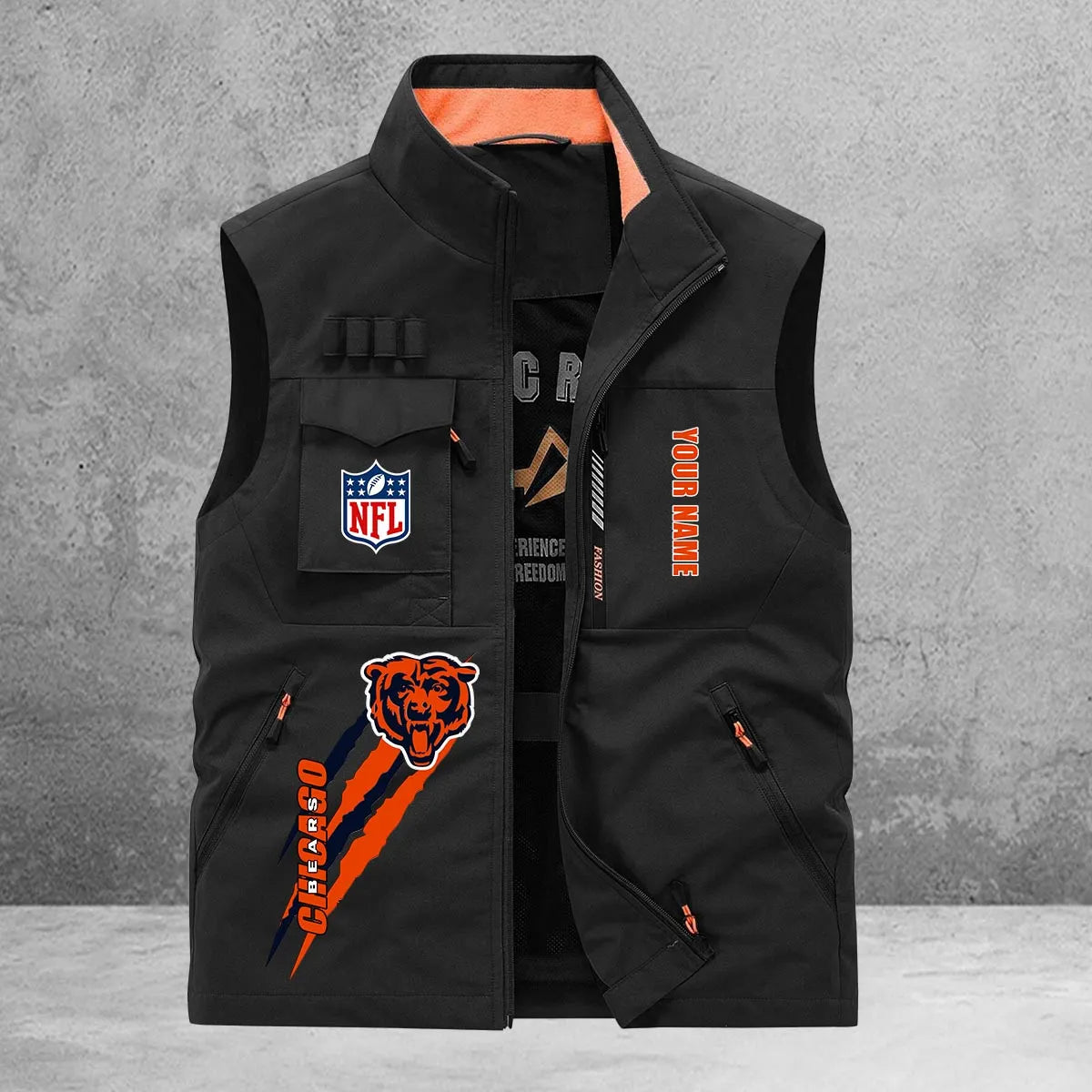 Chicago Bears New Personalized Multi-Pockets Vest AZBTMPV000143