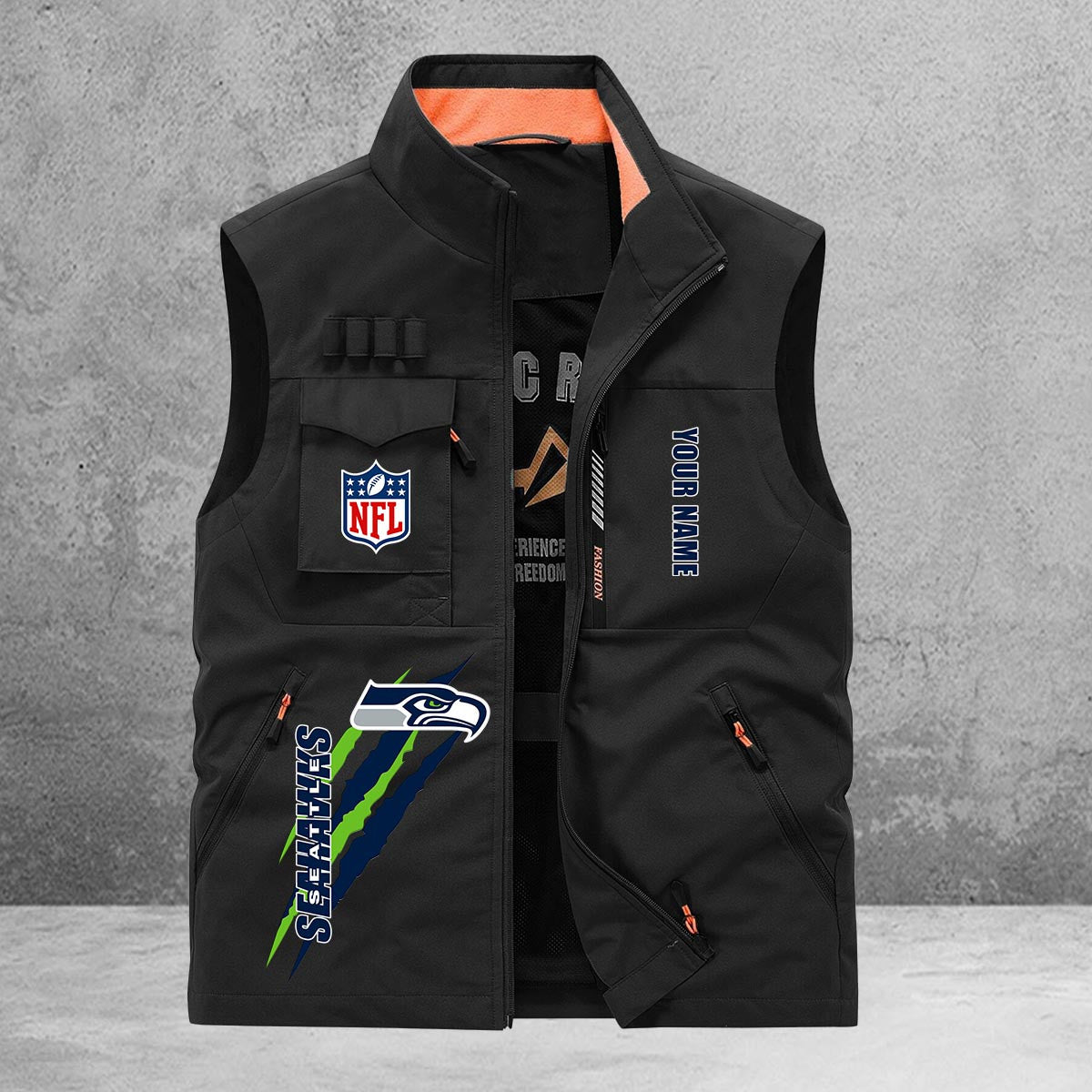 Seattle Seahawks New Personalized Multi-Pockets Vest AZBTMPV000154