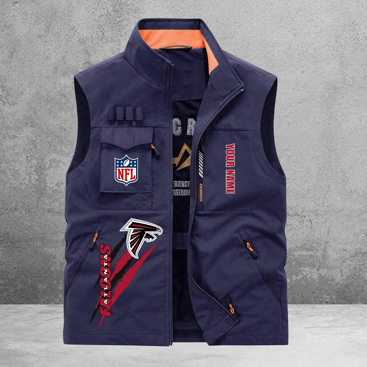 Atlanta Falcons New Personalized Multi-Pockets Vest AZBTMPV000147
