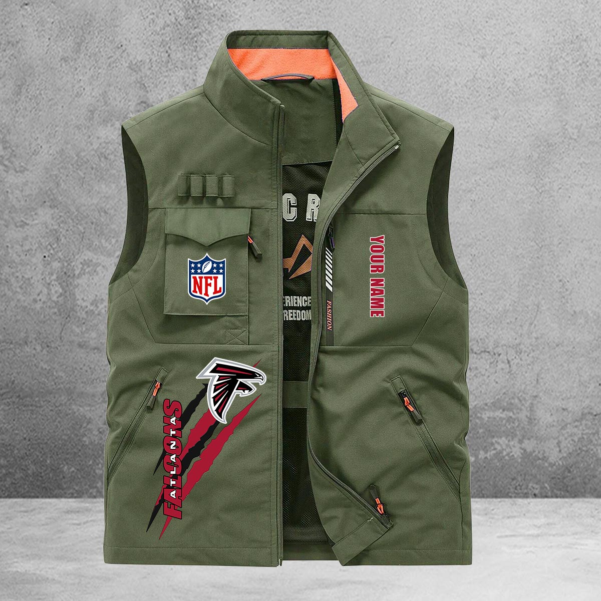 Atlanta Falcons New Personalized Multi-Pockets Vest AZBTMPV000147