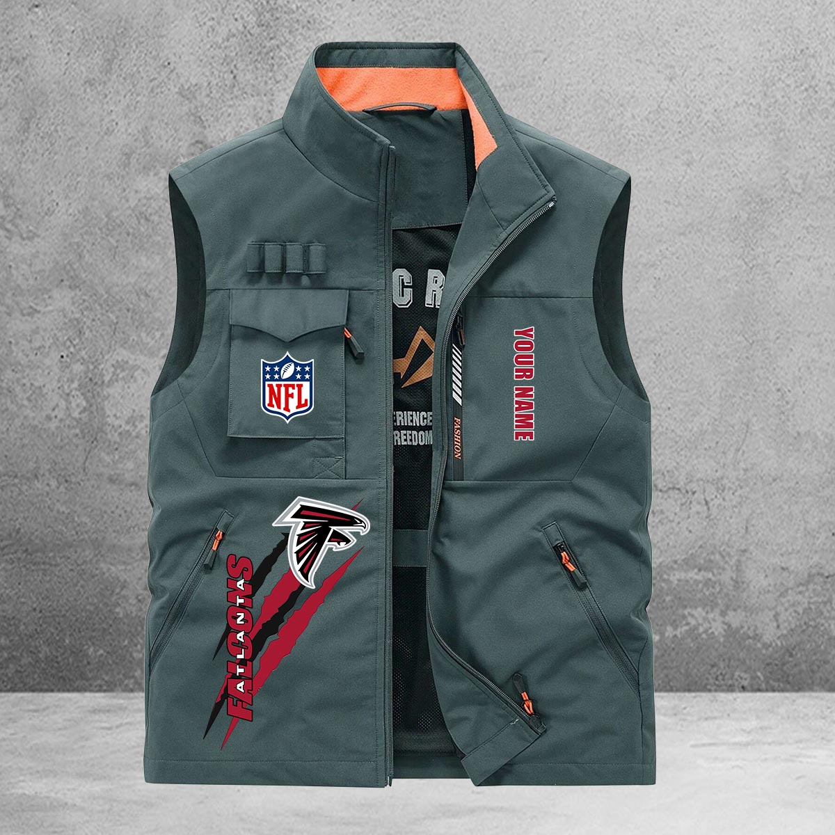 Atlanta Falcons New Personalized Multi-Pockets Vest AZBTMPV000147