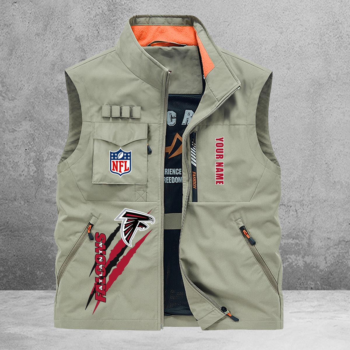 Atlanta Falcons New Personalized Multi-Pockets Vest AZBTMPV000147