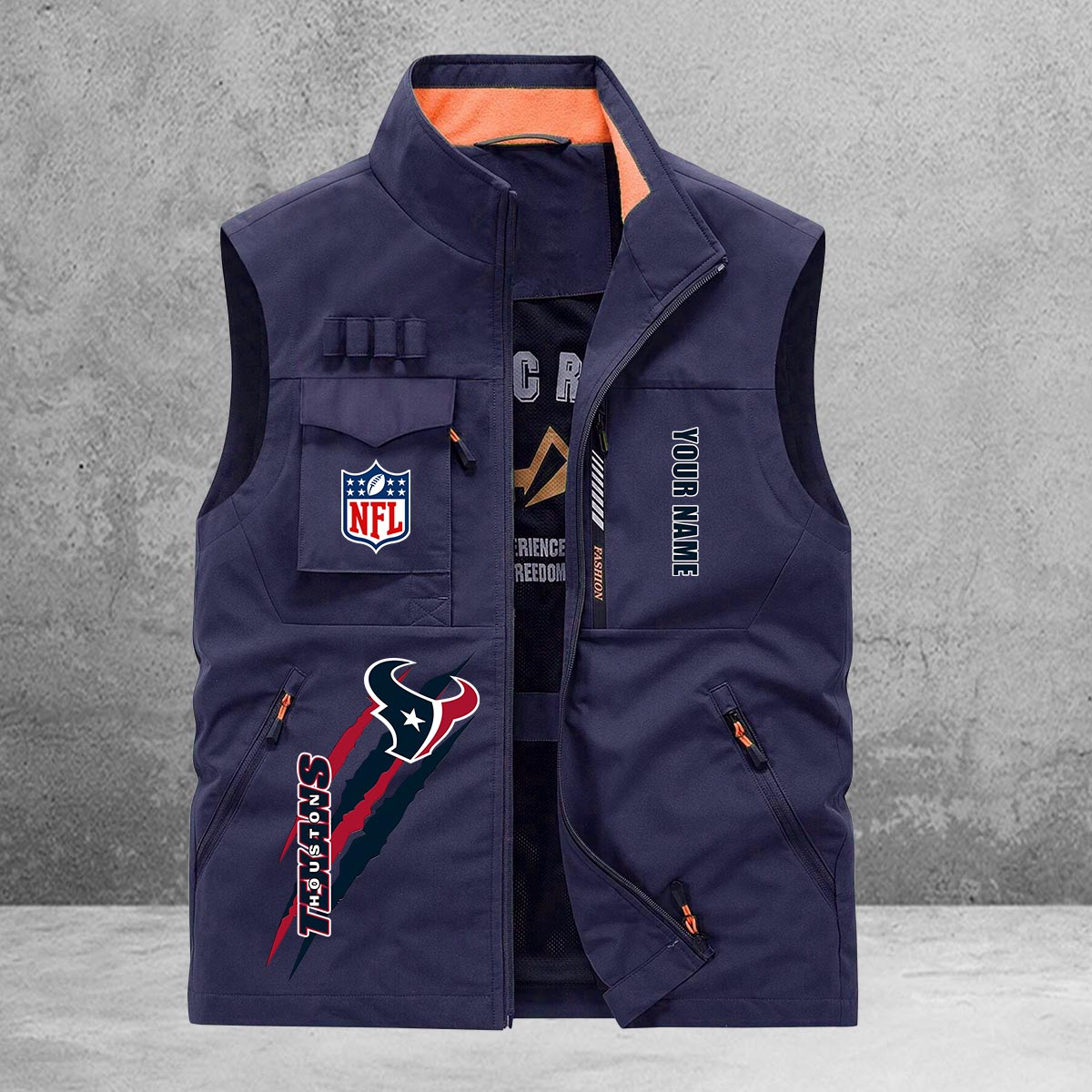 Houston Texans New Personalized Multi-Pockets Vest AZBTMPV000148