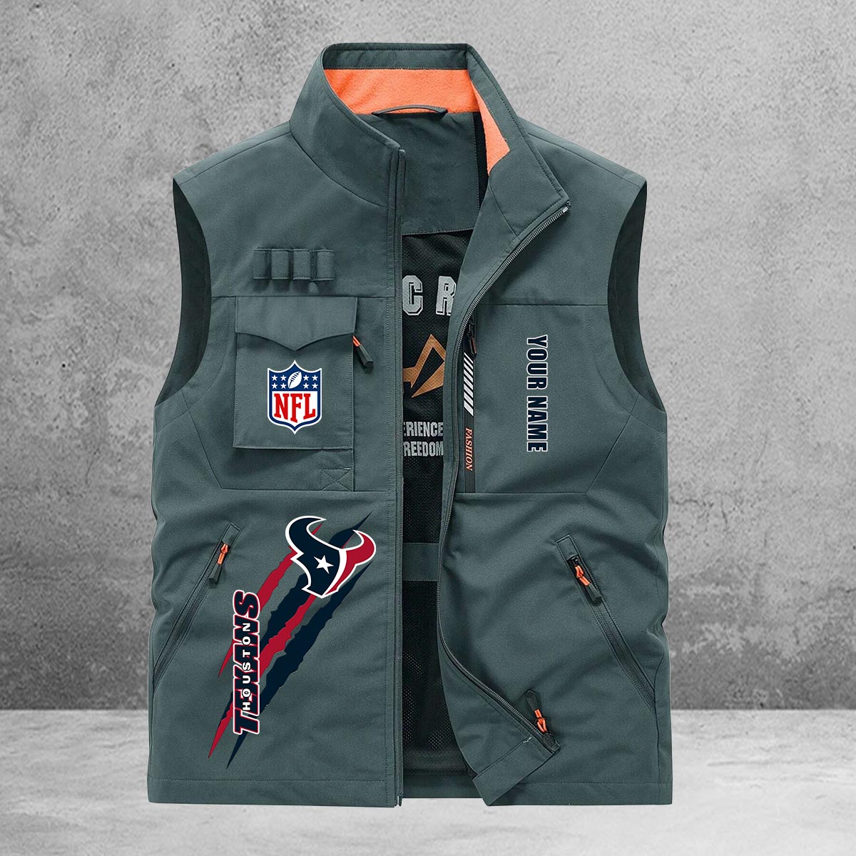 Houston Texans New Personalized Multi-Pockets Vest AZBTMPV000148