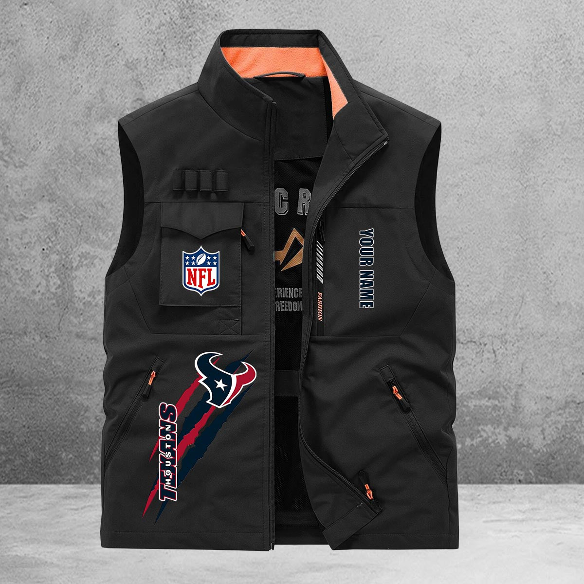 Houston Texans New Personalized Multi-Pockets Vest AZBTMPV000148