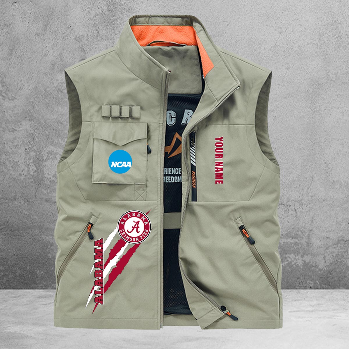 Alabama Crimson Tide New Personalized Multi-Pockets Vest AZBTMPV000008