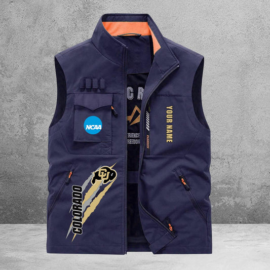 Colorado Buffaloes New Personalized Multi-Pockets Vest AZBTMPV000009