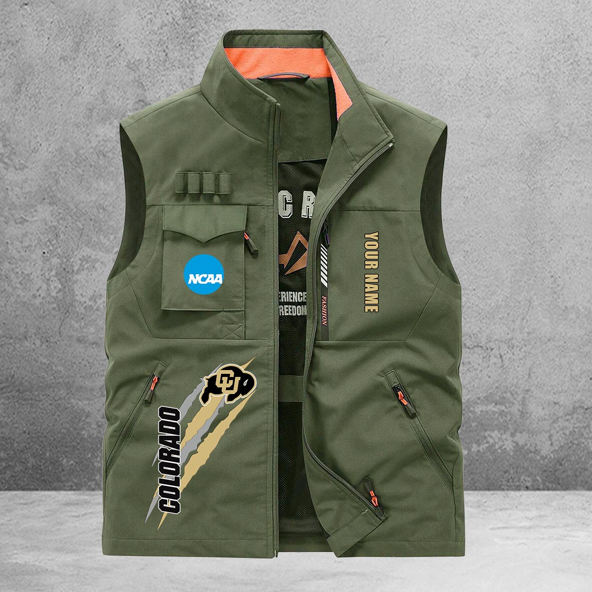 Colorado Buffaloes New Personalized Multi-Pockets Vest AZBTMPV000009