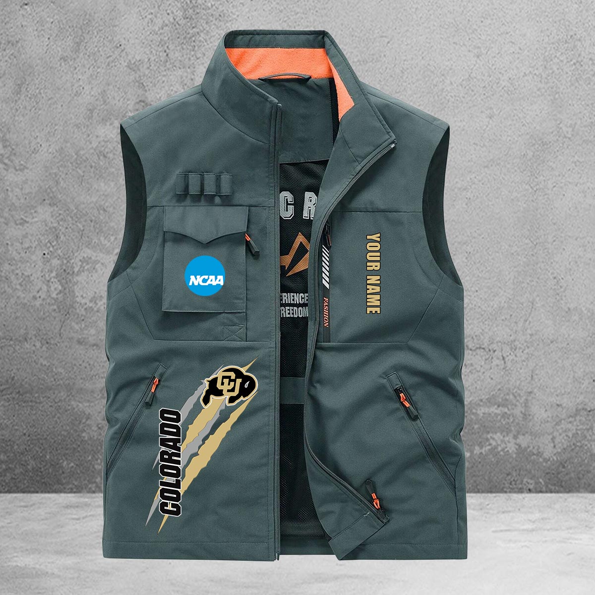 Colorado Buffaloes New Personalized Multi-Pockets Vest AZBTMPV000009
