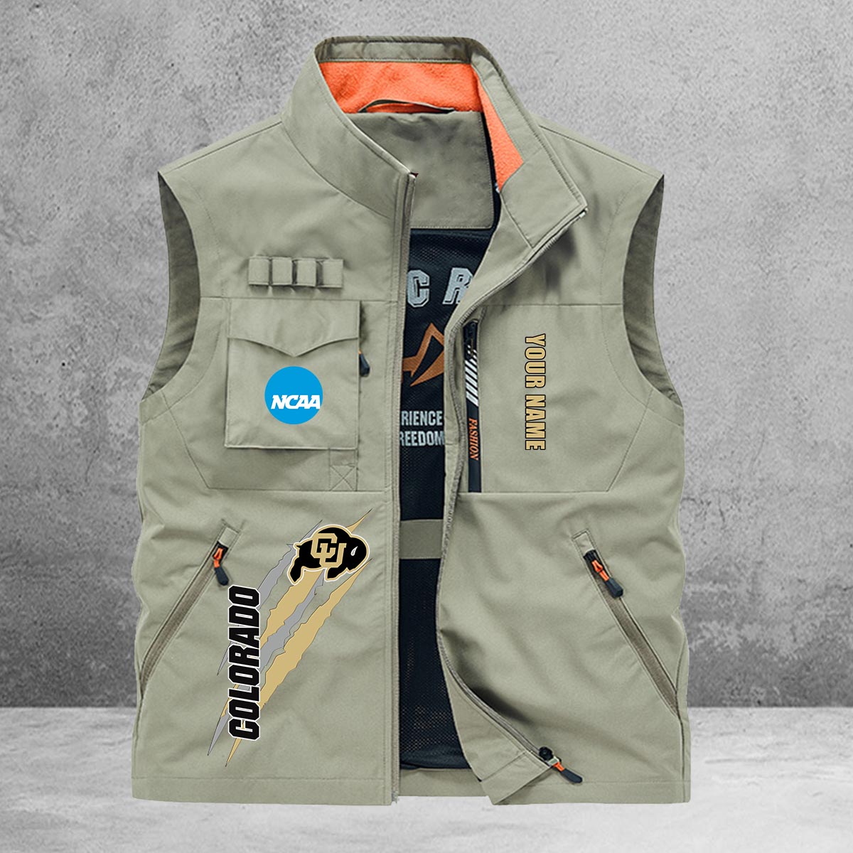 Colorado Buffaloes New Personalized Multi-Pockets Vest AZBTMPV000009