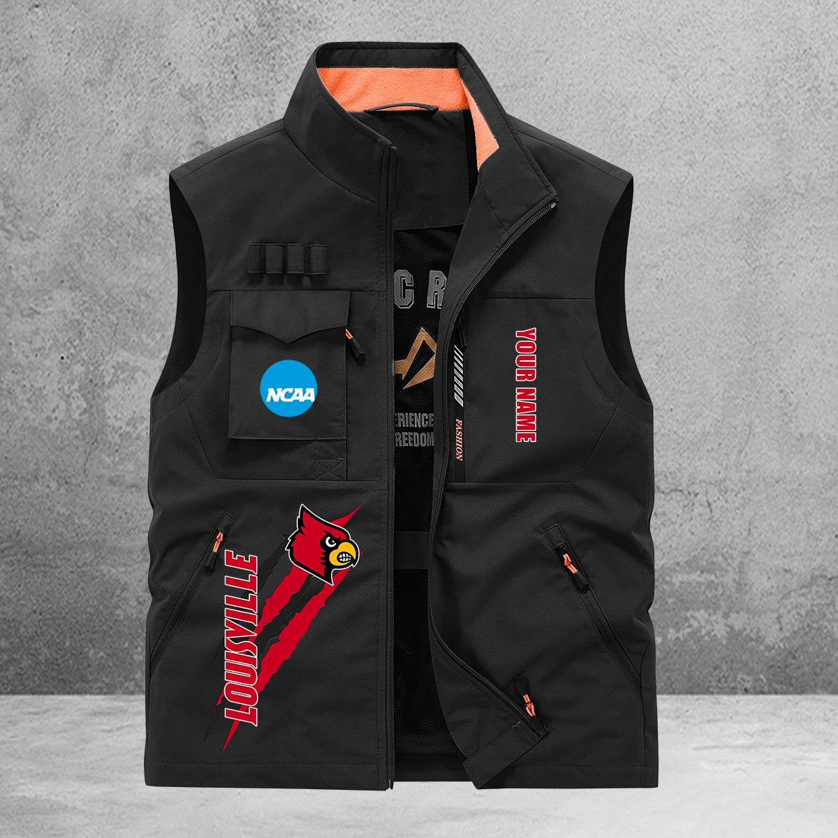 Louisville Cardinals New Personalized Multi-Pockets Vest AZBTMPV000014