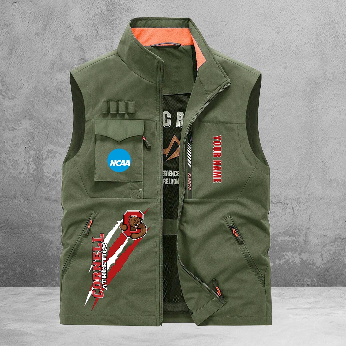 Cornell Big Red New Personalized Multi-Pockets Vest AZBTMPV000023