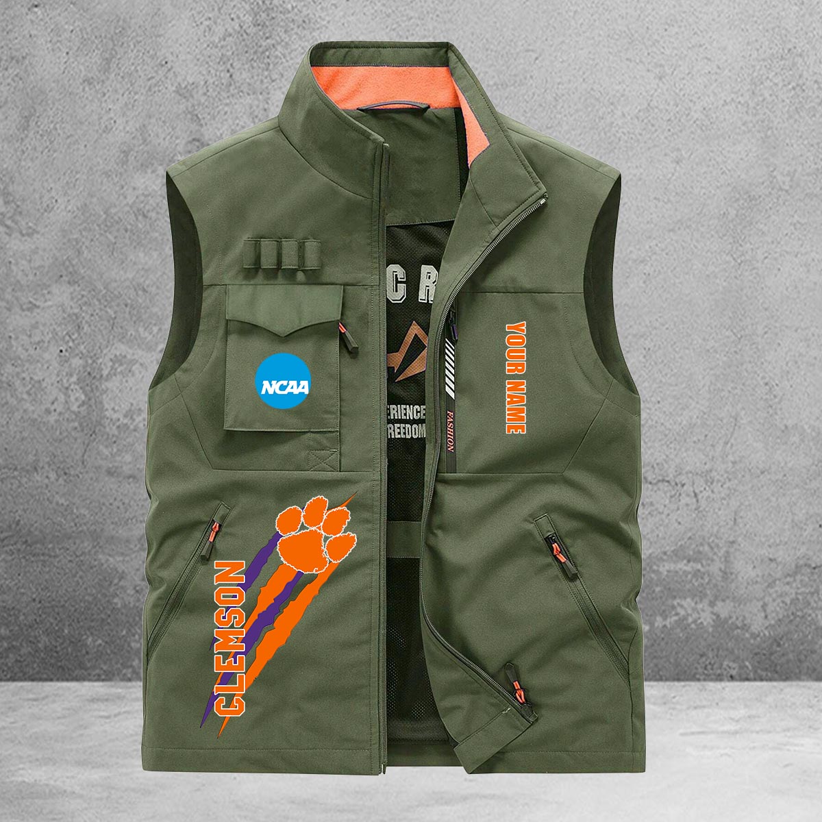 Clemson Tigers New Personalized Multi-Pockets Vest AZBTMPV000016