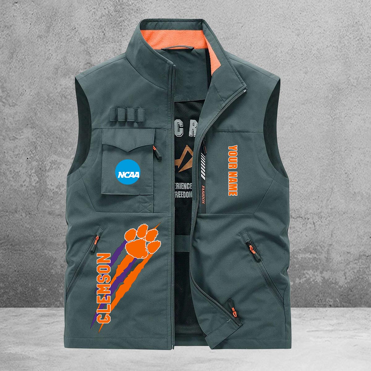 Clemson Tigers New Personalized Multi-Pockets Vest AZBTMPV000016