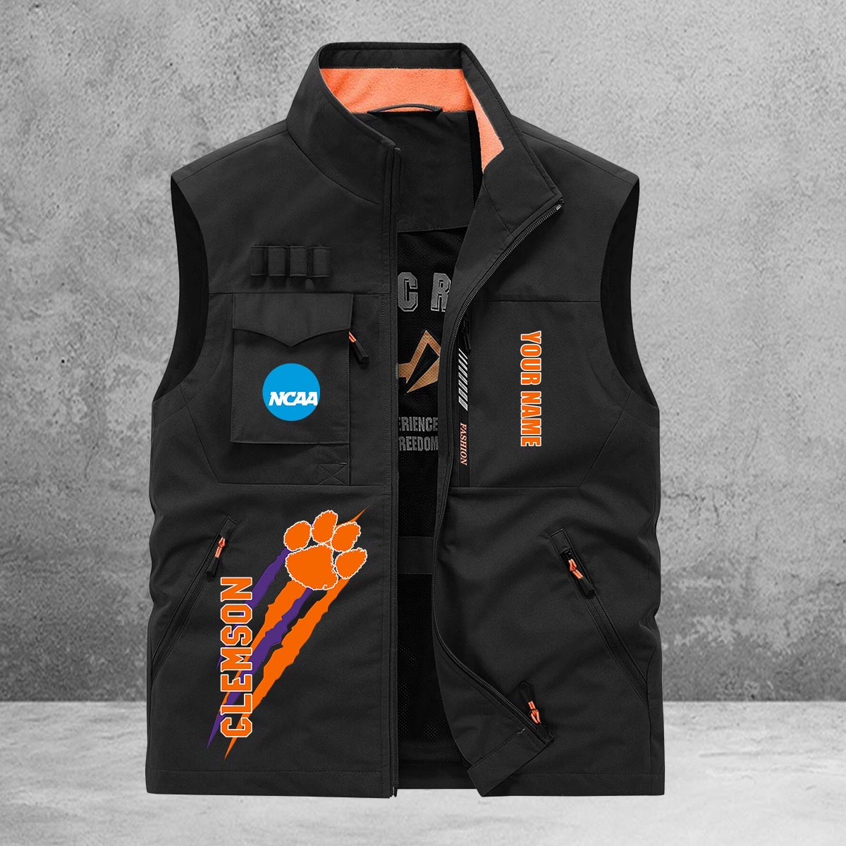 Clemson Tigers New Personalized Multi-Pockets Vest AZBTMPV000016