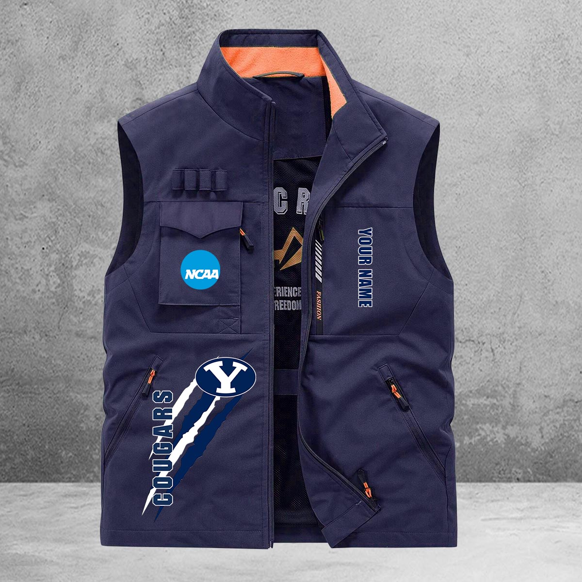 BYU Cougars New Personalized Multi-Pockets Vest AZBTMPV000021