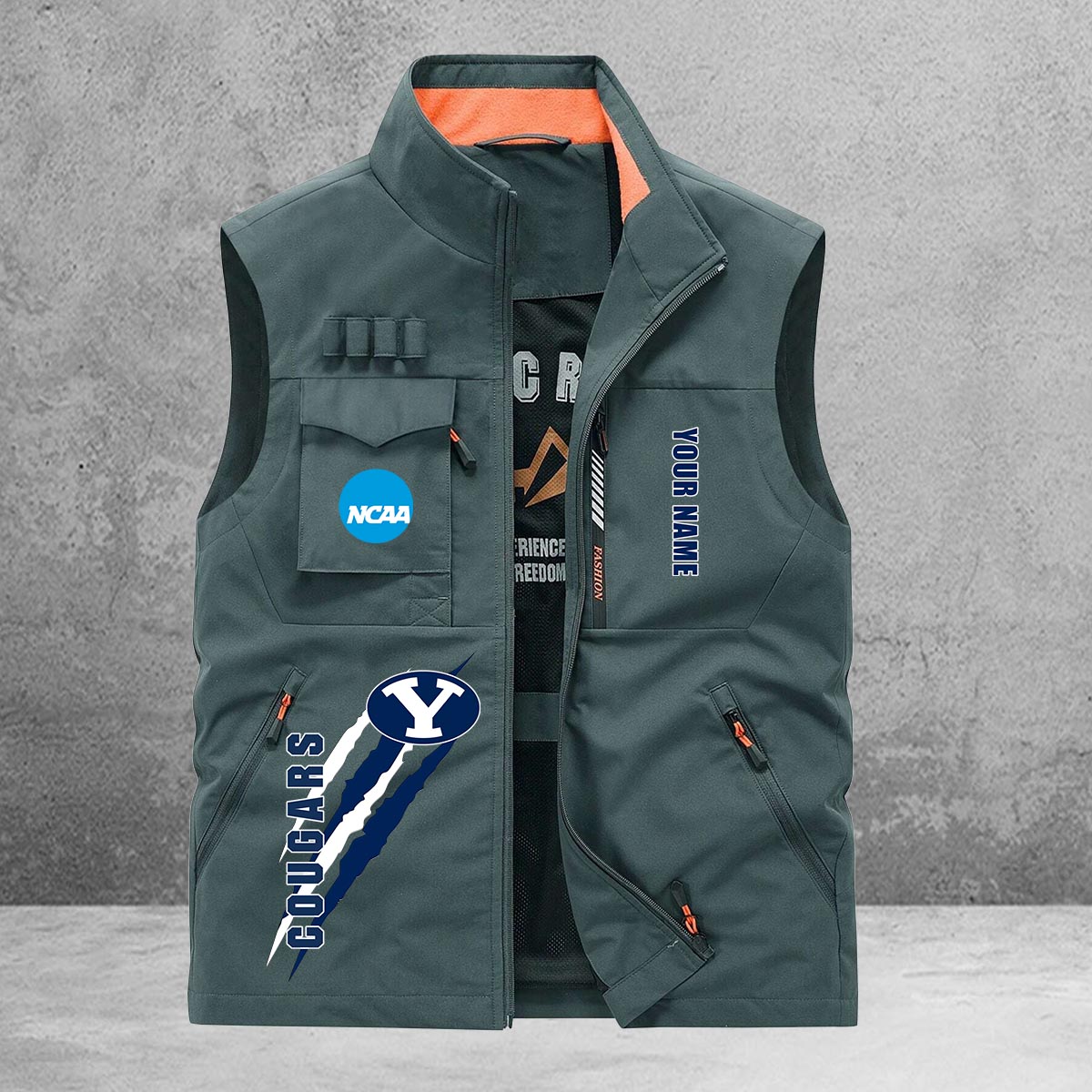 BYU Cougars New Personalized Multi-Pockets Vest AZBTMPV000021