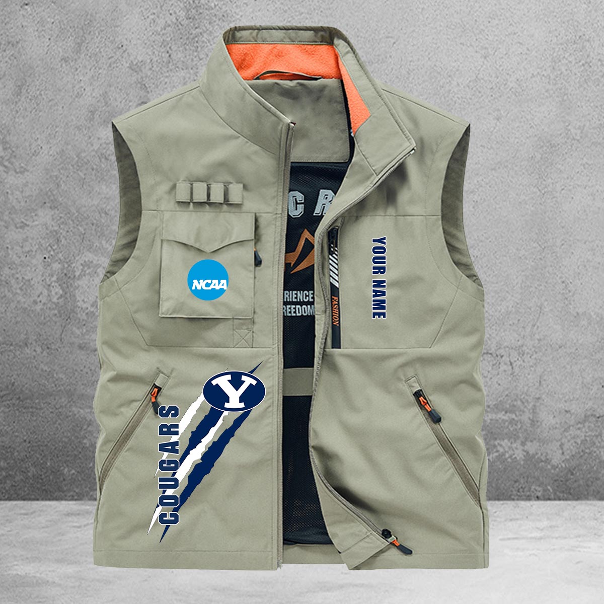 BYU Cougars New Personalized Multi-Pockets Vest AZBTMPV000021