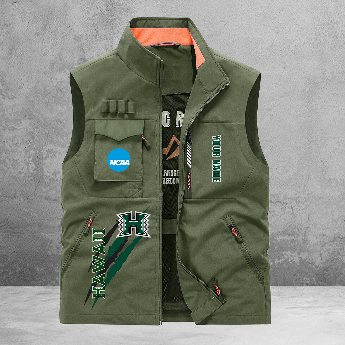 Hawaii Rainbow Warriors New Personalized Multi-Pockets Vest AZBTMPV000022