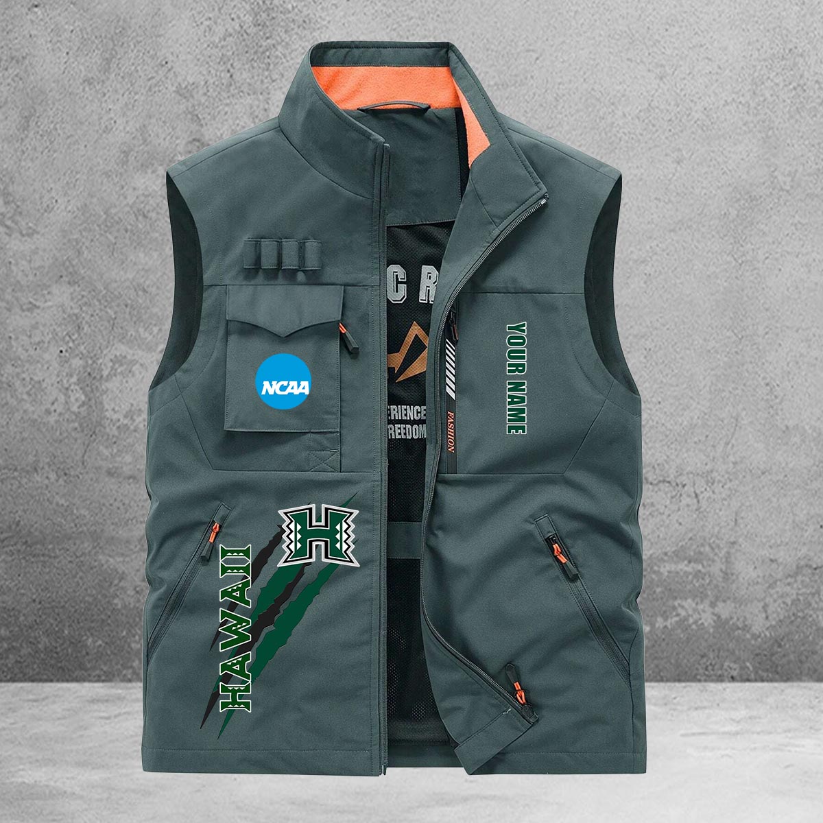 Hawaii Rainbow Warriors New Personalized Multi-Pockets Vest AZBTMPV000022