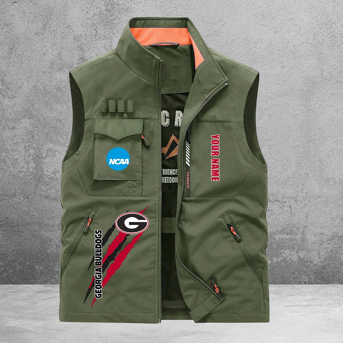 Georgia Bulldogs New Personalized Multi-Pockets Vest AZBTMPV000024