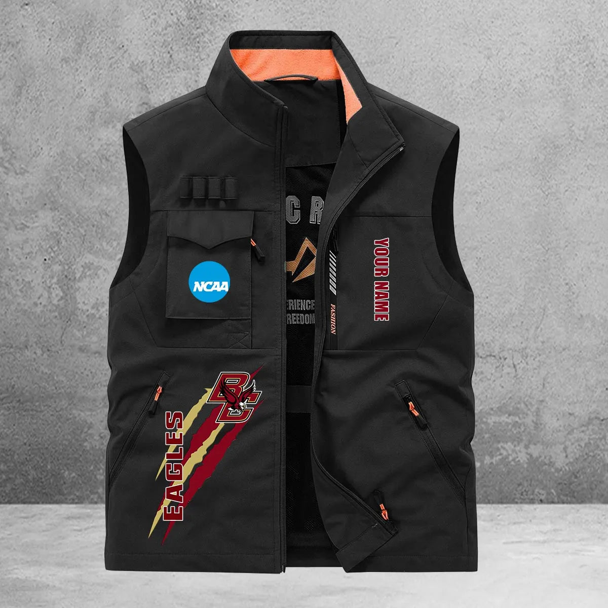 Boston College Eagles New Personalized Multi-Pockets Vest AZBTMPV000031