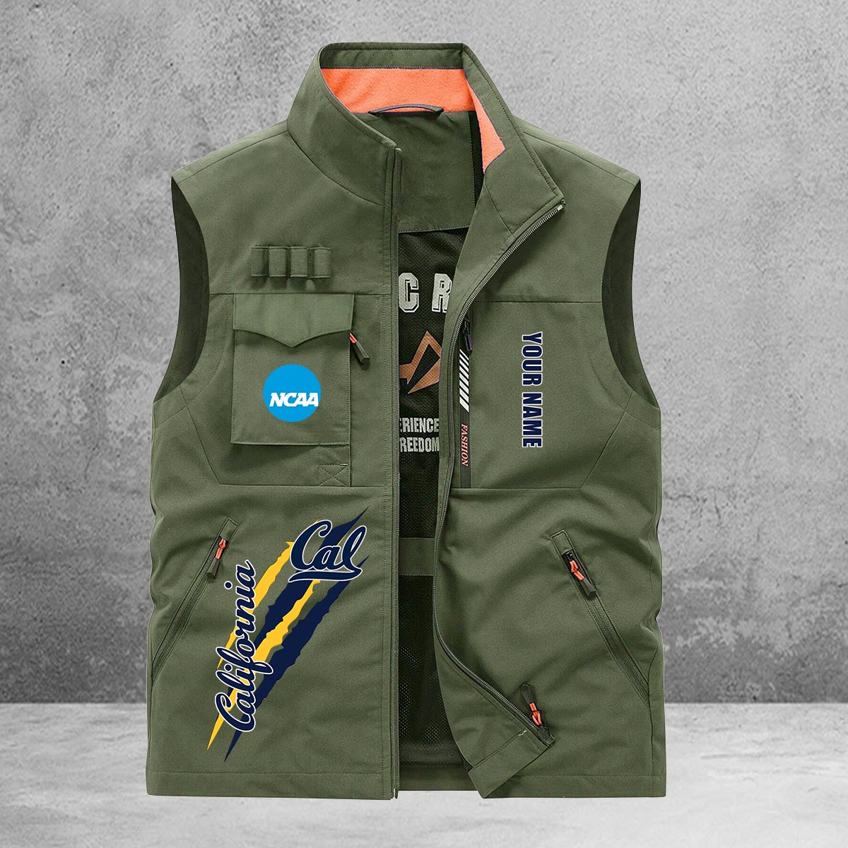 California Golden Bears New Personalized Multi-Pockets Vest AZBTMPV000027