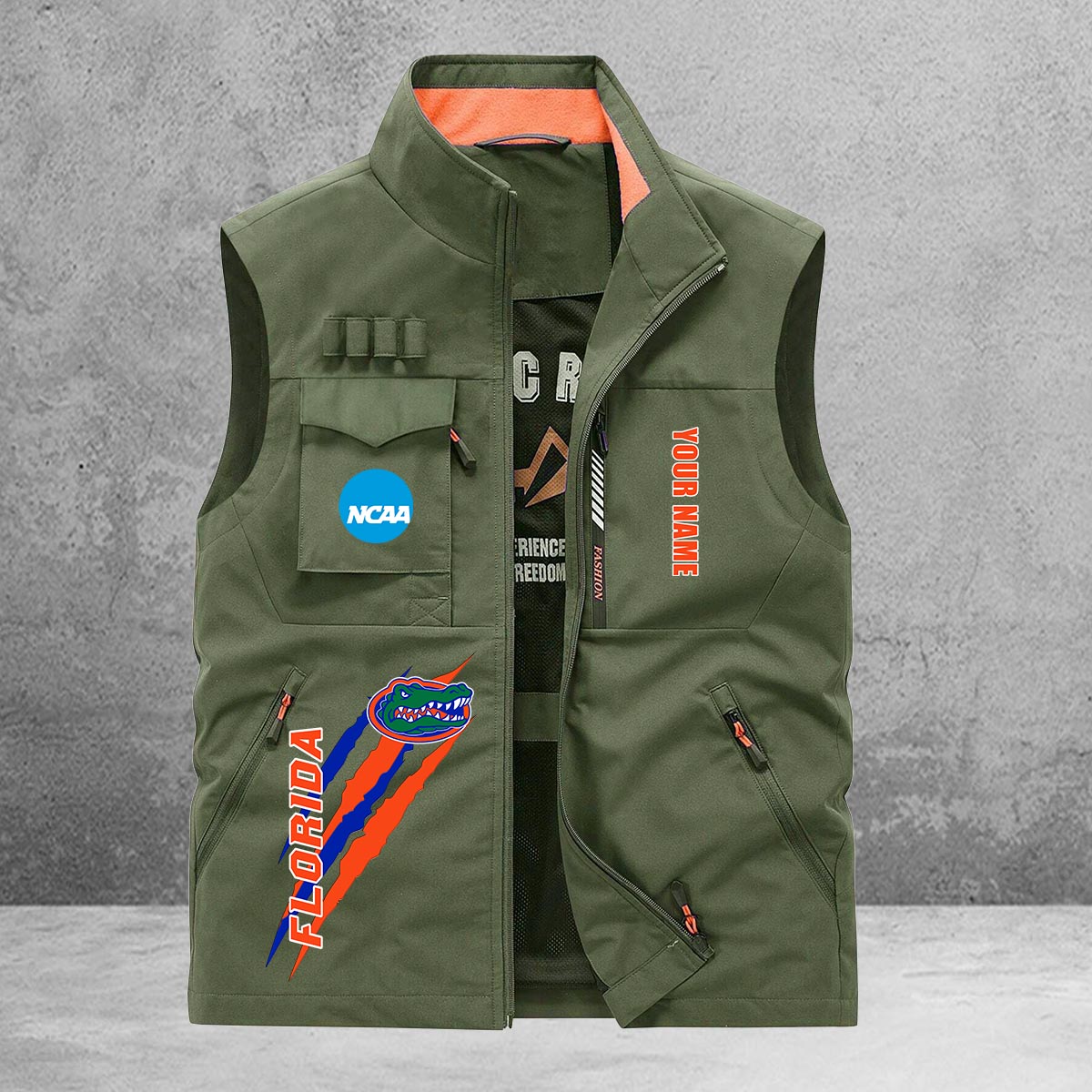 Florida Gators New Personalized Multi-Pockets Vest AZBTMPV000030