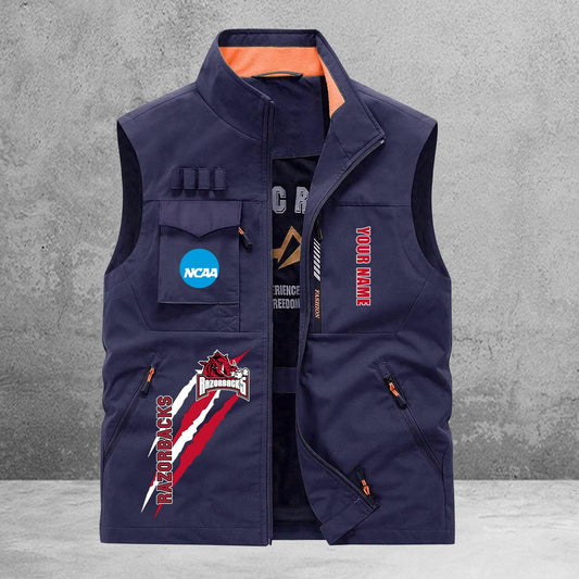 Arkansas Razorbacks New Personalized Multi-Pockets Vest AZBTMPV000032