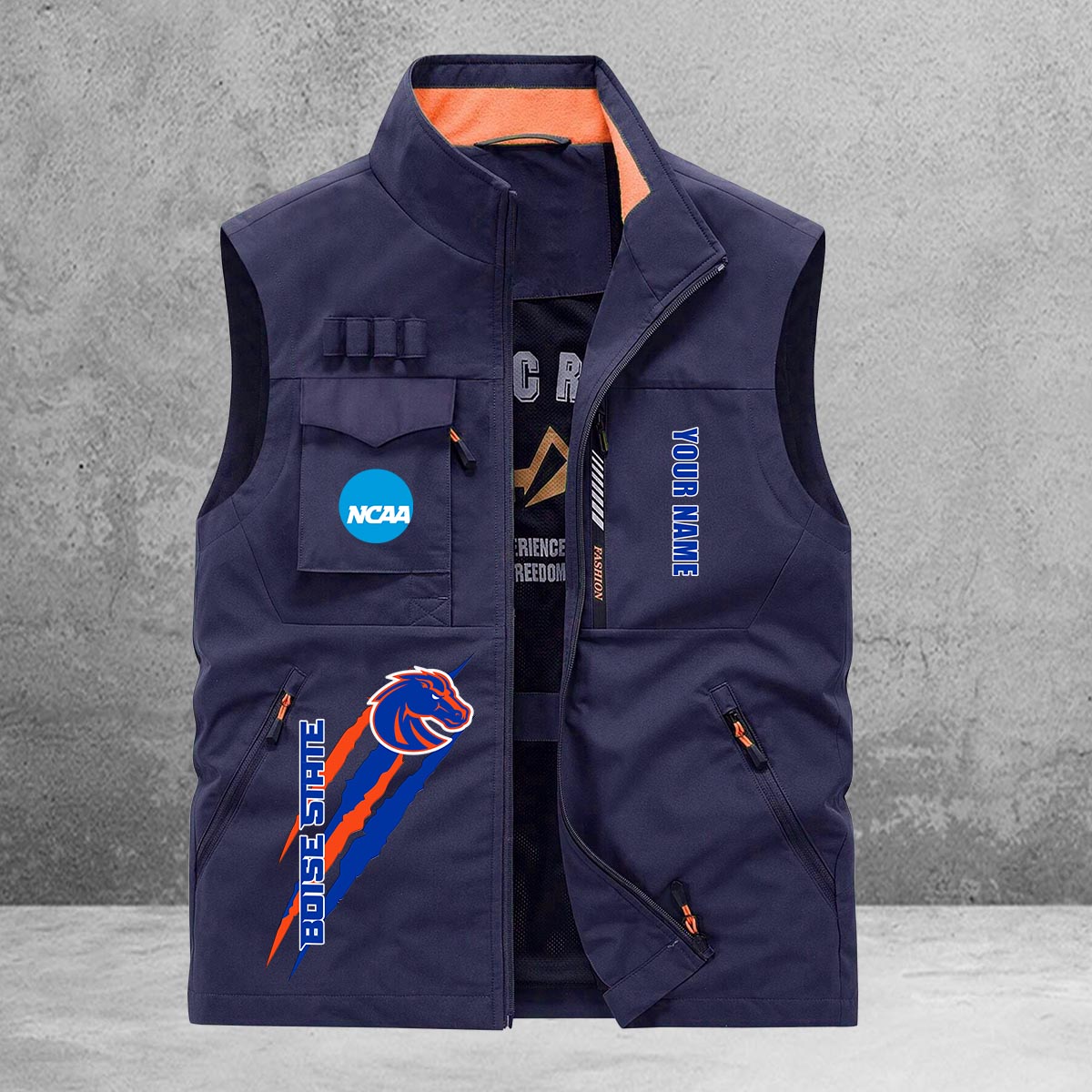 Boise State Broncos New Personalized Multi-Pockets Vest AZBTMPV000034