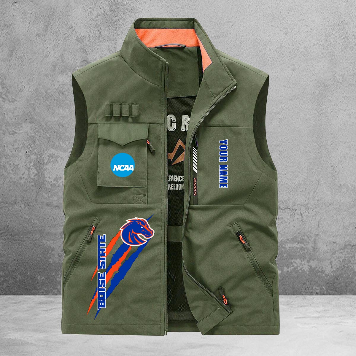 Boise State Broncos New Personalized Multi-Pockets Vest AZBTMPV000034