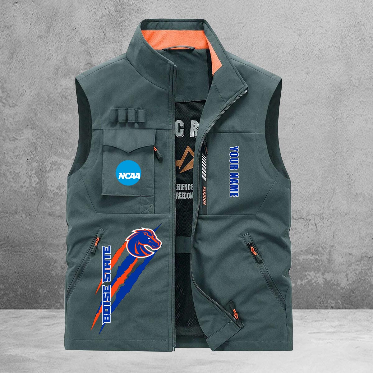 Boise State Broncos New Personalized Multi-Pockets Vest AZBTMPV000034