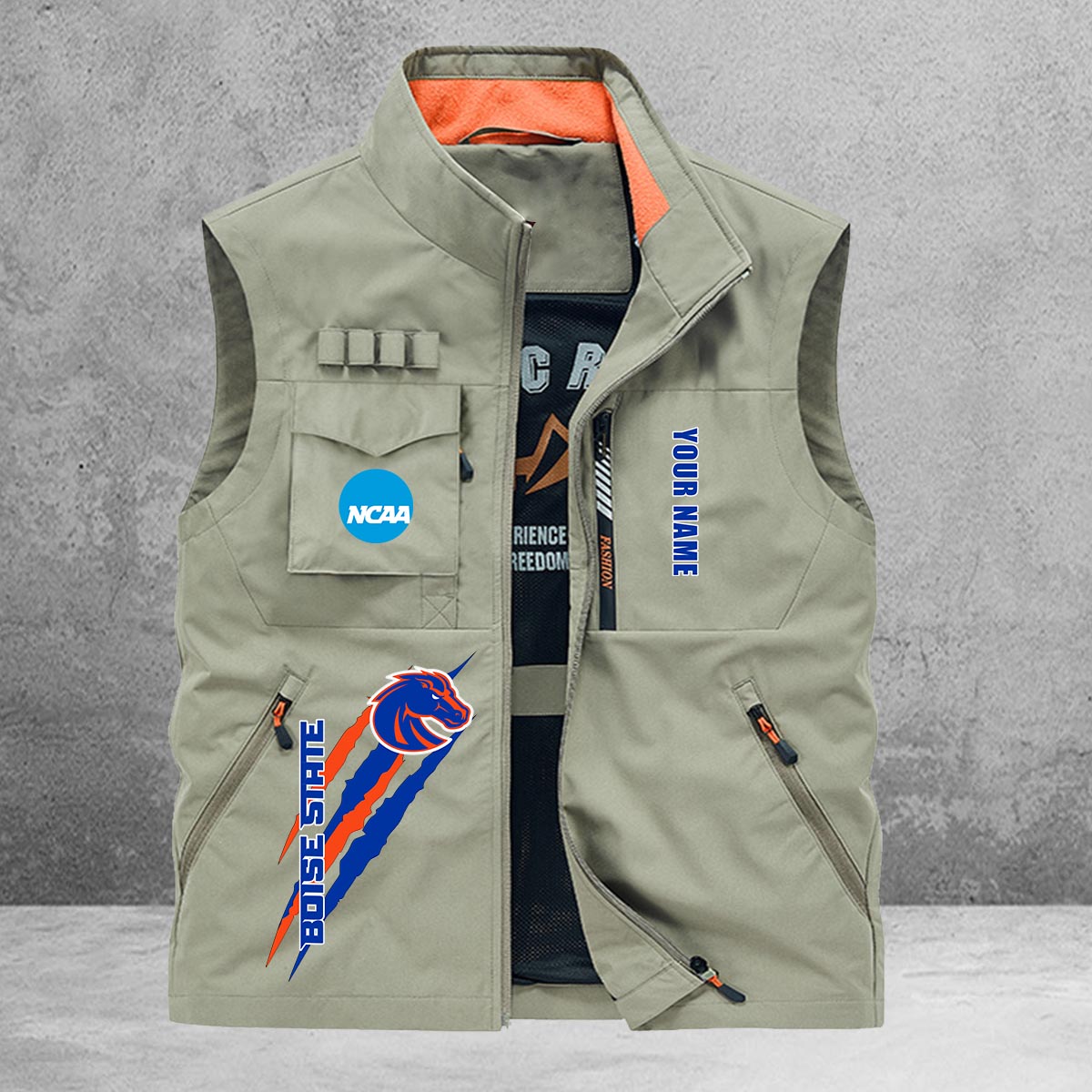 Boise State Broncos New Personalized Multi-Pockets Vest AZBTMPV000034