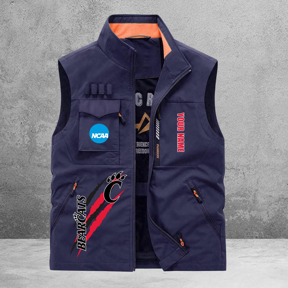 Cincinnati Bearcats New Personalized Multi-Pockets Vest AZBTMPV000035