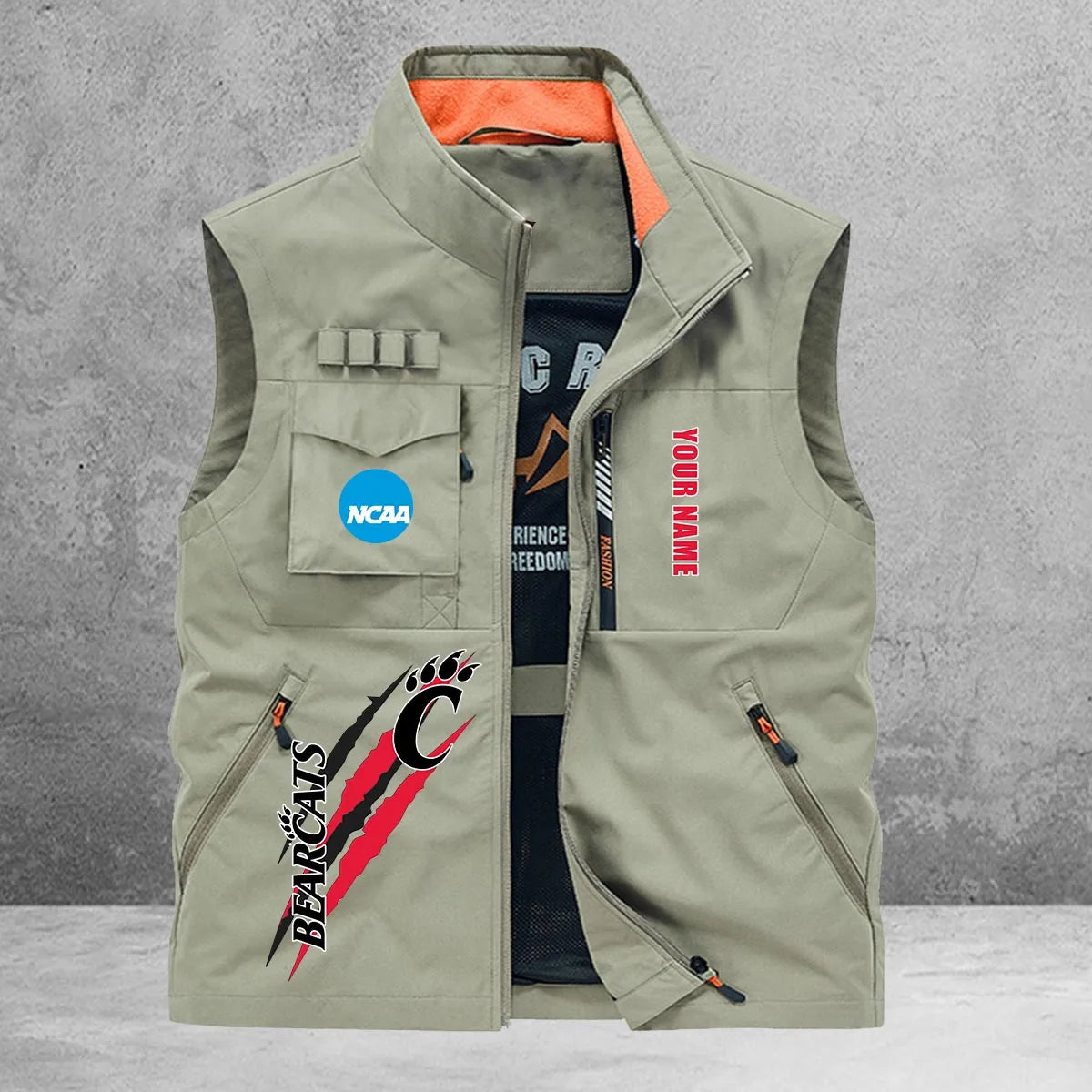 Cincinnati Bearcats New Personalized Multi-Pockets Vest AZBTMPV000035