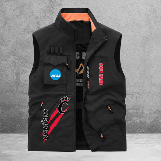 Cincinnati Bearcats New Personalized Multi-Pockets Vest AZBTMPV000035