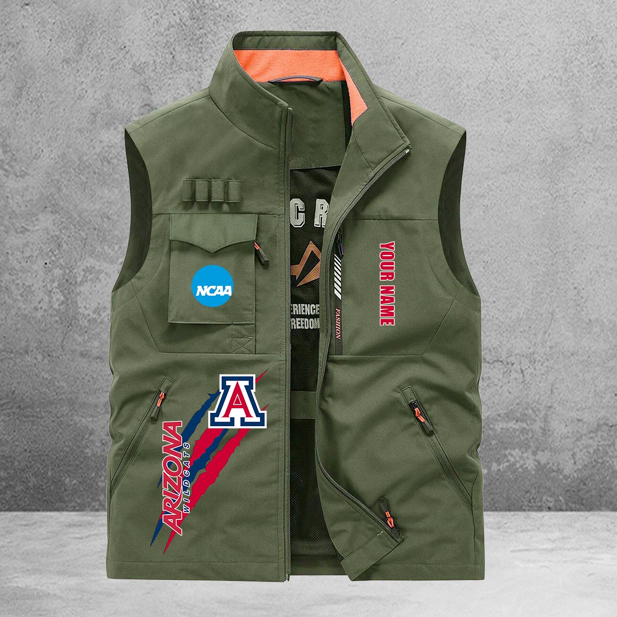 Arizona Wildcats New Personalized Multi-Pockets Vest AZBTMPV000042