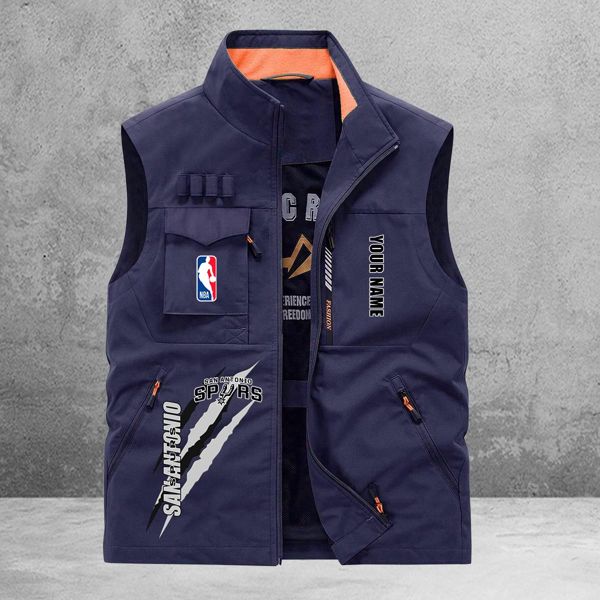 San Antonio Spurs New Personalized Multi-Pockets Vest AZBTMPV000100
