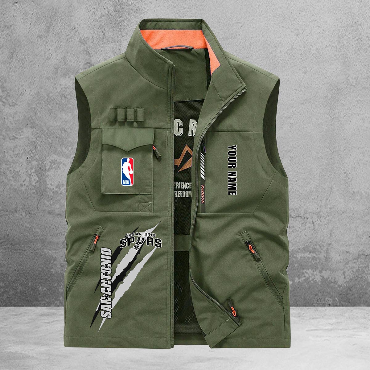San Antonio Spurs New Personalized Multi-Pockets Vest AZBTMPV000100