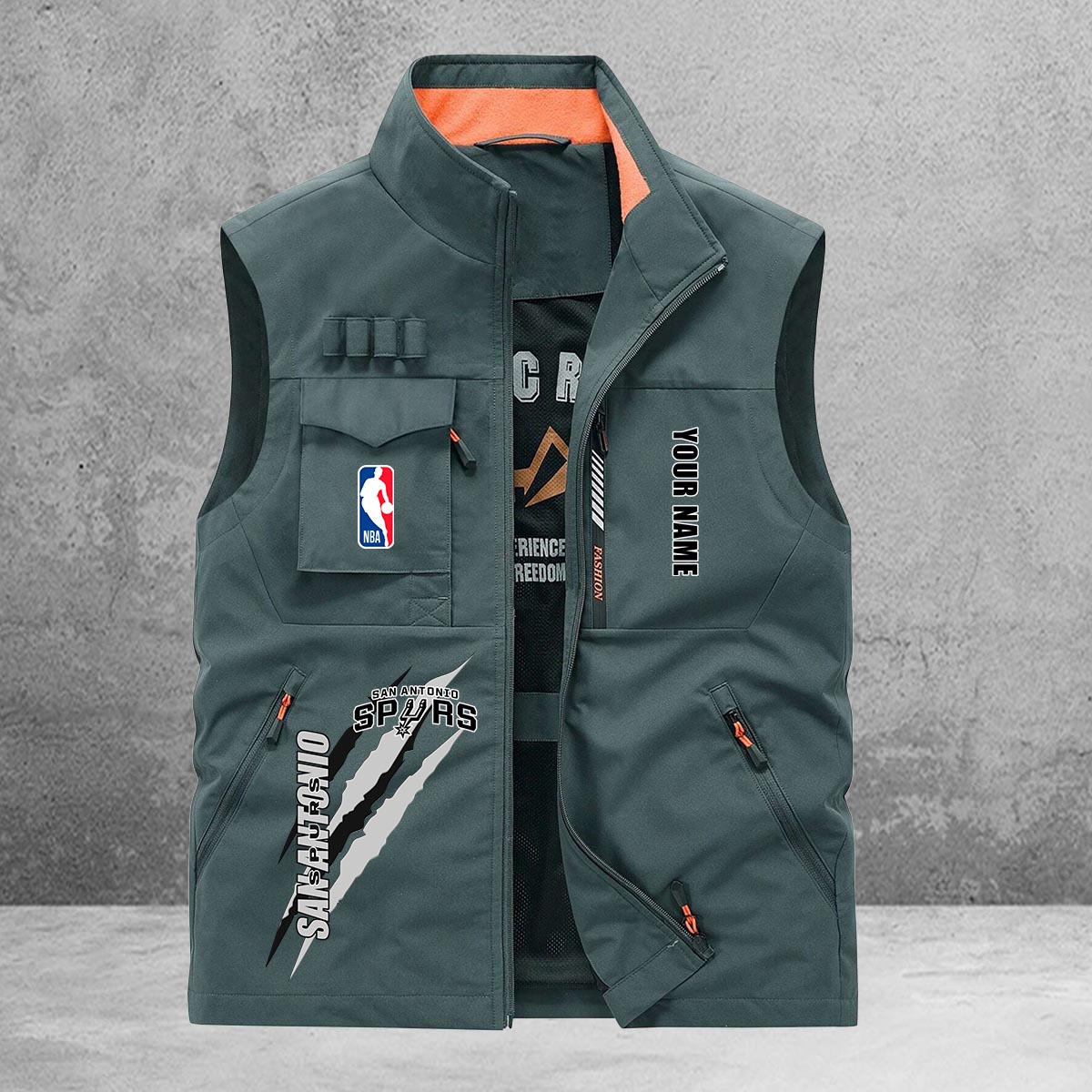 San Antonio Spurs New Personalized Multi-Pockets Vest AZBTMPV000100